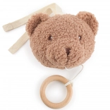 Jouet musical suspendu ourson Mika avec anneau en bois
