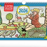 Calendrier de bureau Josef Lada avec calendrier extra grand 2026