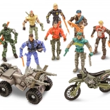 The Corps soldats avec moto – set de 8 figurines 11 cm