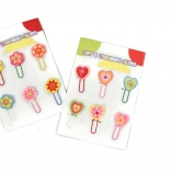 Trombones en bois cœur ou fleur, lot de 6 pcs