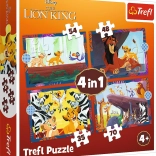 Puzzle 4 en 1 Le Roi Lion Courageux