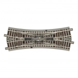 Aiguillage croisé Roco Geoline avec ballast