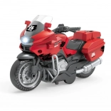 Moto de course rouge avec fonction à rétrofriction