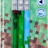 Crayons triangulaires HB avec taille-crayon ASTRA Pixel One, 3 pcs