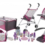 Grand set de jeu d’accessoires pour poupées, 21 pcs