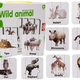 Puzzle éducatif – animaux sauvages, 10 paires, vocabulaire anglais