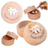 Boîte en bois pour dents de lait pour enfants avec gravure Tooth Fairy Box