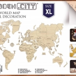 Carte du monde en bois XL 120 × 80 cm WOODEN CITY