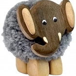 Figurine en Bois XL Pompon Éléphant pour Enfant