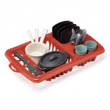 Grand égouttoir avec vaisselle