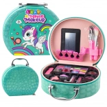 Coffret de maquillage et manucure pour enfants dans une trousse cosmétique turquoise