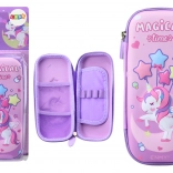 Trousse 3D Licorne Dépliée Violette 23x10x5 cm