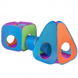 Tente pour enfants 3‑en‑1 avec tunnel BABY MIX orange‑bleu