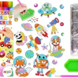 Kit créatif de stickers mosaïques avec diamants Astronaute spatial