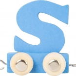 Petit wagon en bois – alphabet coloré lettre S