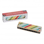 Harmonica en bois avec rayures et pois