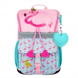 Cartable scolaire avec motif flamant rose