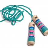 Corde à sauter pour enfants avec poignées en bois – turquoise, 2 m