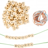 Perles à enfiler en bois avec lettres small foot – set de 300 pcs