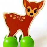Cerf en bois sur roulettes HESS