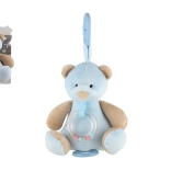 Ourson musical en peluche à suspendre 18 cm – bleu