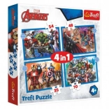 Puzzle 4-en-1 Avengers courageux