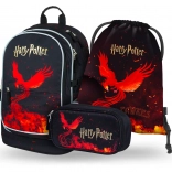 baagl set scolaire 3 pcs harry potter phénix – sac à dos, trousse et sac