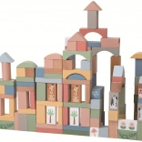 Blocs en bois pastel Safari 120 pcs
