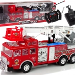 Camion de pompiers RC avec pédales d’accélérateur et de frein, lumières et sons