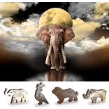 Puzzle en bois Rêves d’éléphants 2-en-1, écologique, 150 pièces