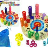 Horloge éducative en bois pour enfants – couleurs, formes et apprentissage du calcul