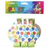 Sarbacanes de fête à pois 6 pcs