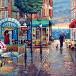 Puzzle promenade diurne sous la pluie 500 pièces