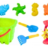 ensemble de jouets de sable avec seau en forme de château et moulin, 9 pièces