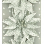 Roses de Noël pailletées argentées