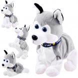 Husky en peluche interactif avec sons et tours au toucher
