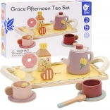 Service à thé en bois et desserts pour enfants