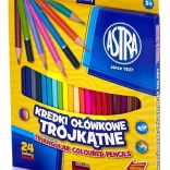 Crayons triangulaires ASTRA 24 pcs avec taille-crayon
