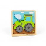 Puzzle à encastrer en bois tracteur pour enfants