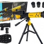 Télescope astronomique pour enfants avec support téléphone, jaune