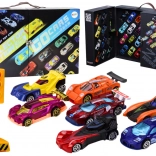 Voitures de course en valisette avec feux de signalisation