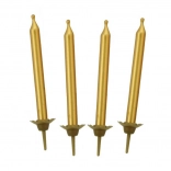 Bougies d’anniversaire dorées 5 cm GODAN (10 pcs) avec supports
