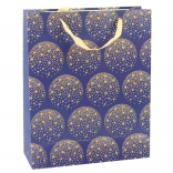 Sac cadeau élégant avec étoiles dorées, bleu marine 32 × 26 × 12 cm