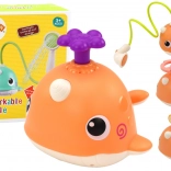 Jouet de bain Baleine avec 3 embouts orange