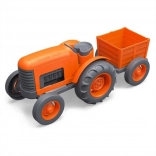 Tracteur avec remorque orange de Green Toys