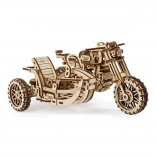 Ugears puzzle 3D moto avec side-car – modèle mécanique en bois