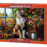 Puzzle 1000 pièces chat parmi les fleurs