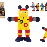 Robot en bois 12 cm – lot de 6 modèles colorés