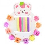 Set de coiffure pour petites coquettes – élastiques et pinces en forme de fleurs