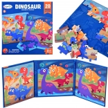 Livre magnétique puzzle dinosaures, 40 pièces